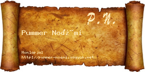 Pummer Noémi névjegykártya